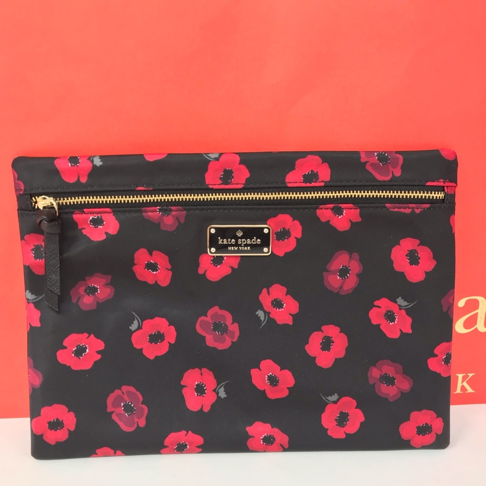 Kate spade large drewe Wilson Road Poppy pouch Nwt - Picture 2 of 8